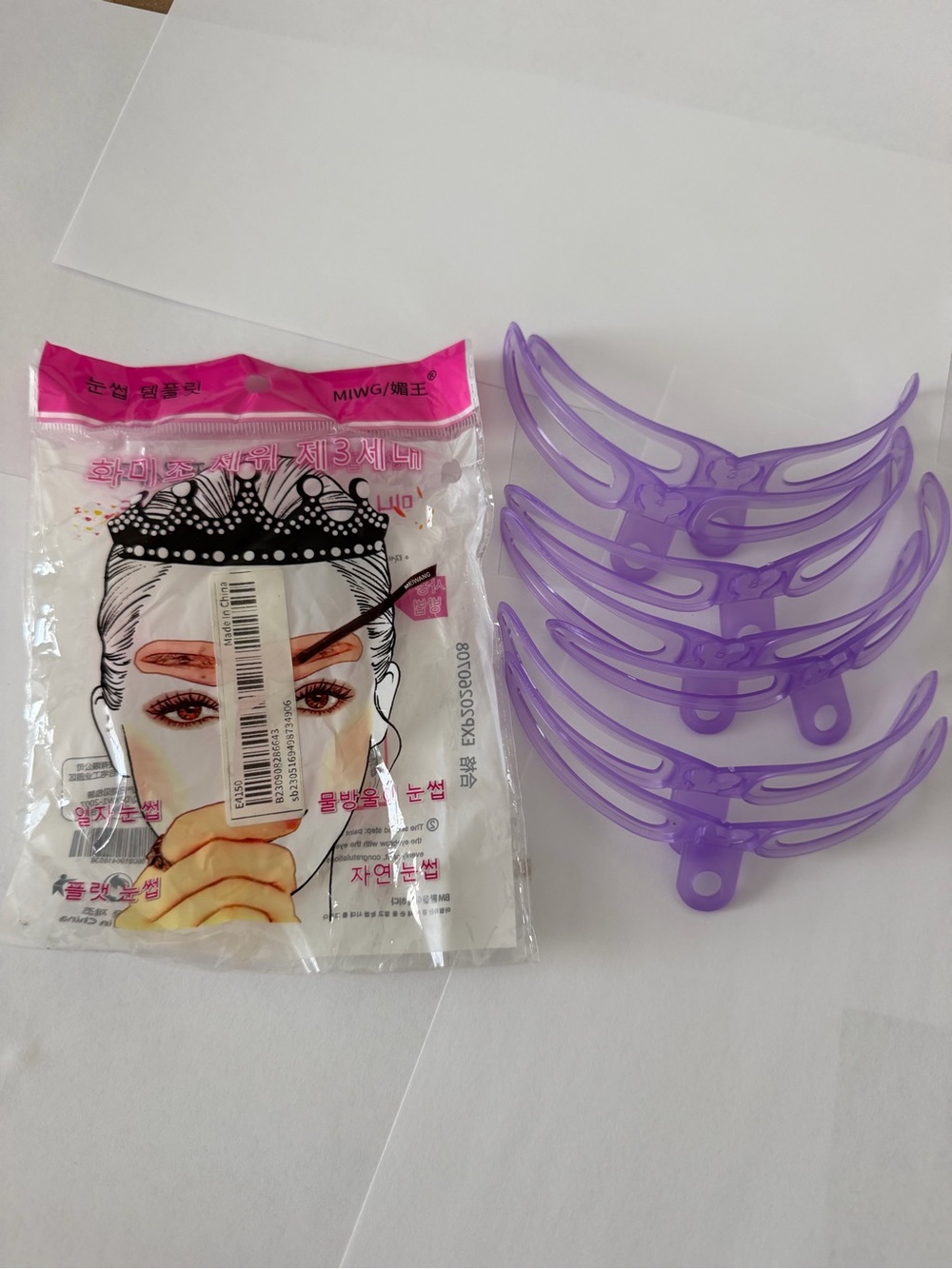 Reusable Purple Eyebrow Shaping Stencil Set - Women Accessories